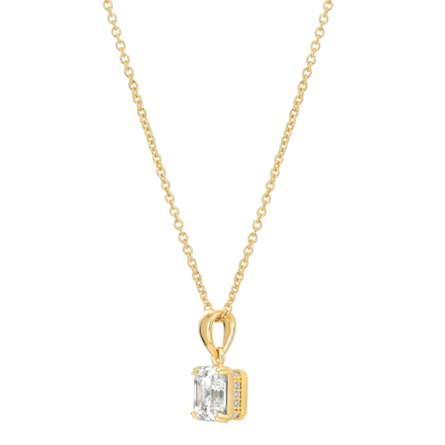2.1ct Royal Asscher Cut Pendant Necklace in 18kt Gold - 3011210N16CZ