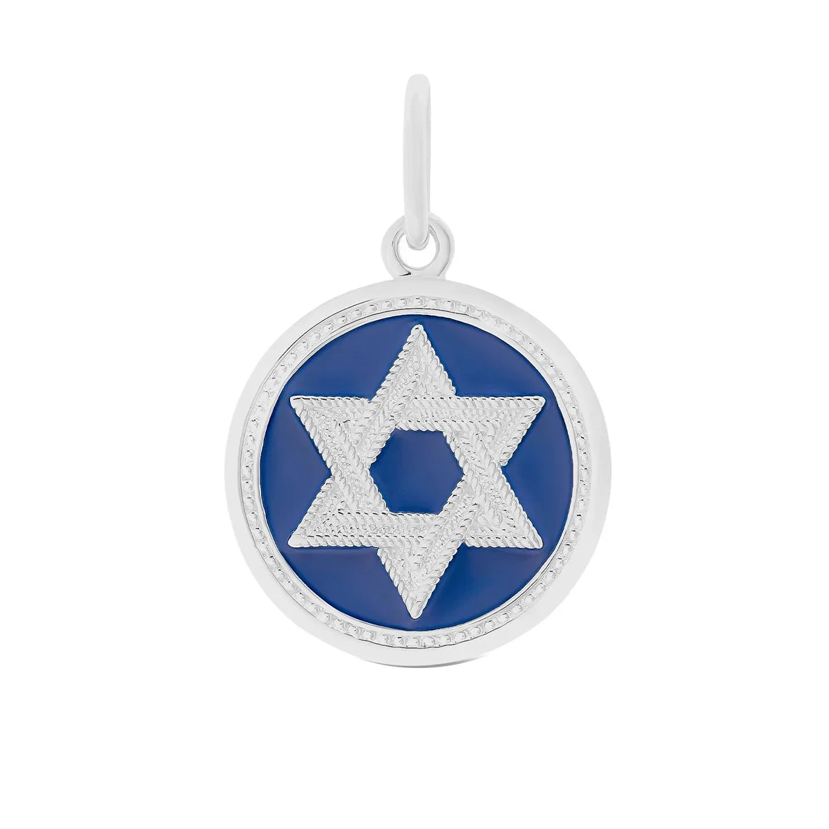 Star of David Royal Blue Silver Small Pendant