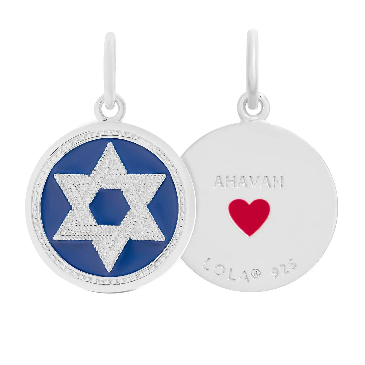 Star of David Royal Blue Silver Small Pendant