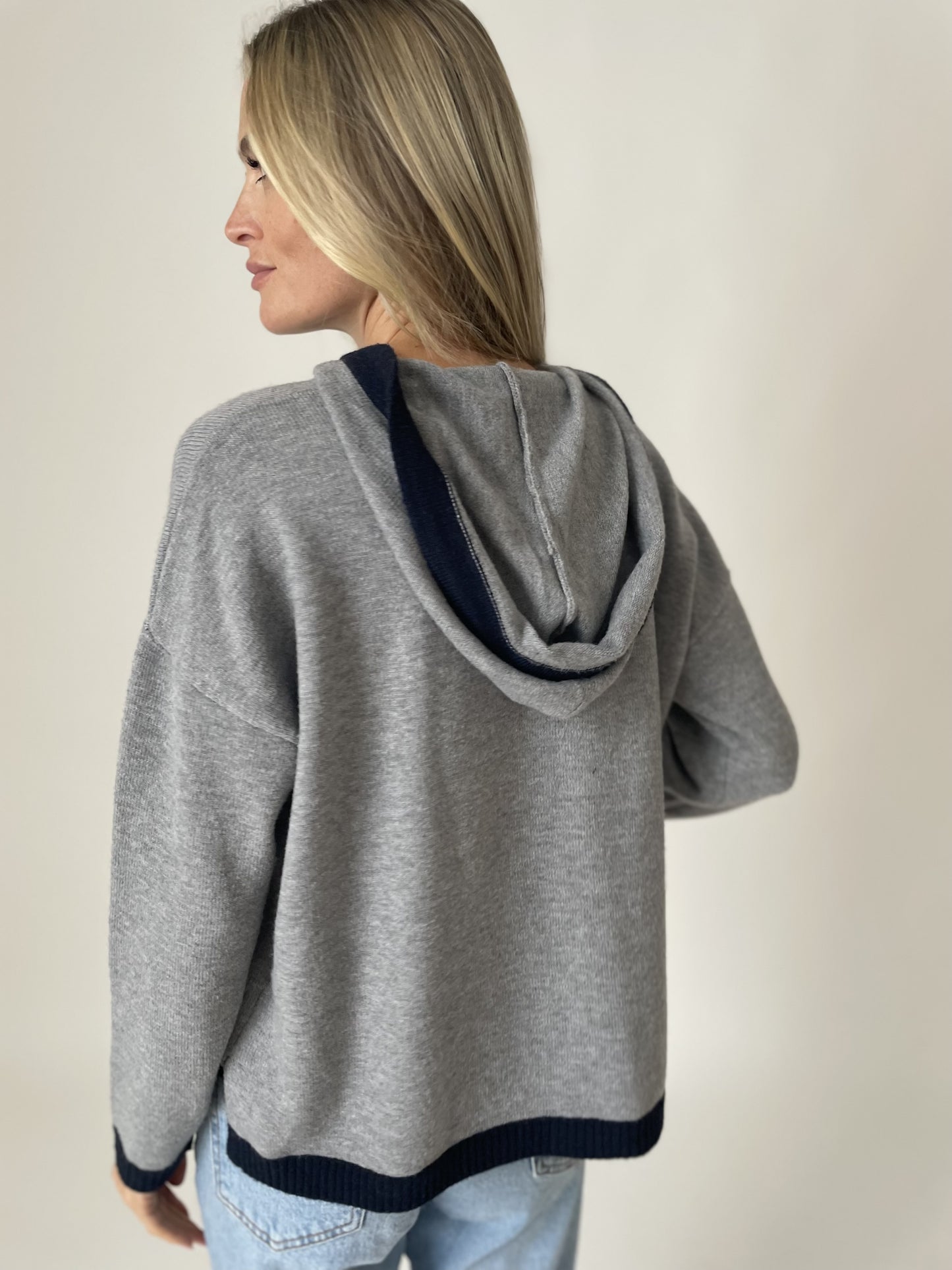 Grey Colorblock Hoodie