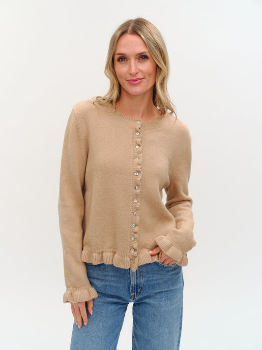 Chelsea Ruffle Eggshell Sweater
