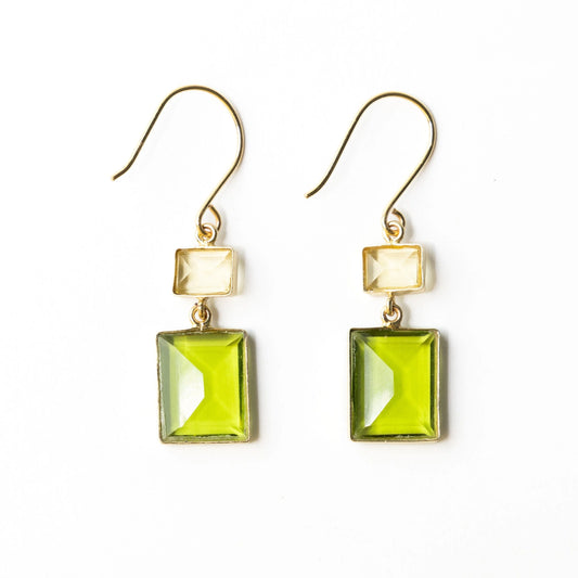 Green Veronica Glass Dangle Earring