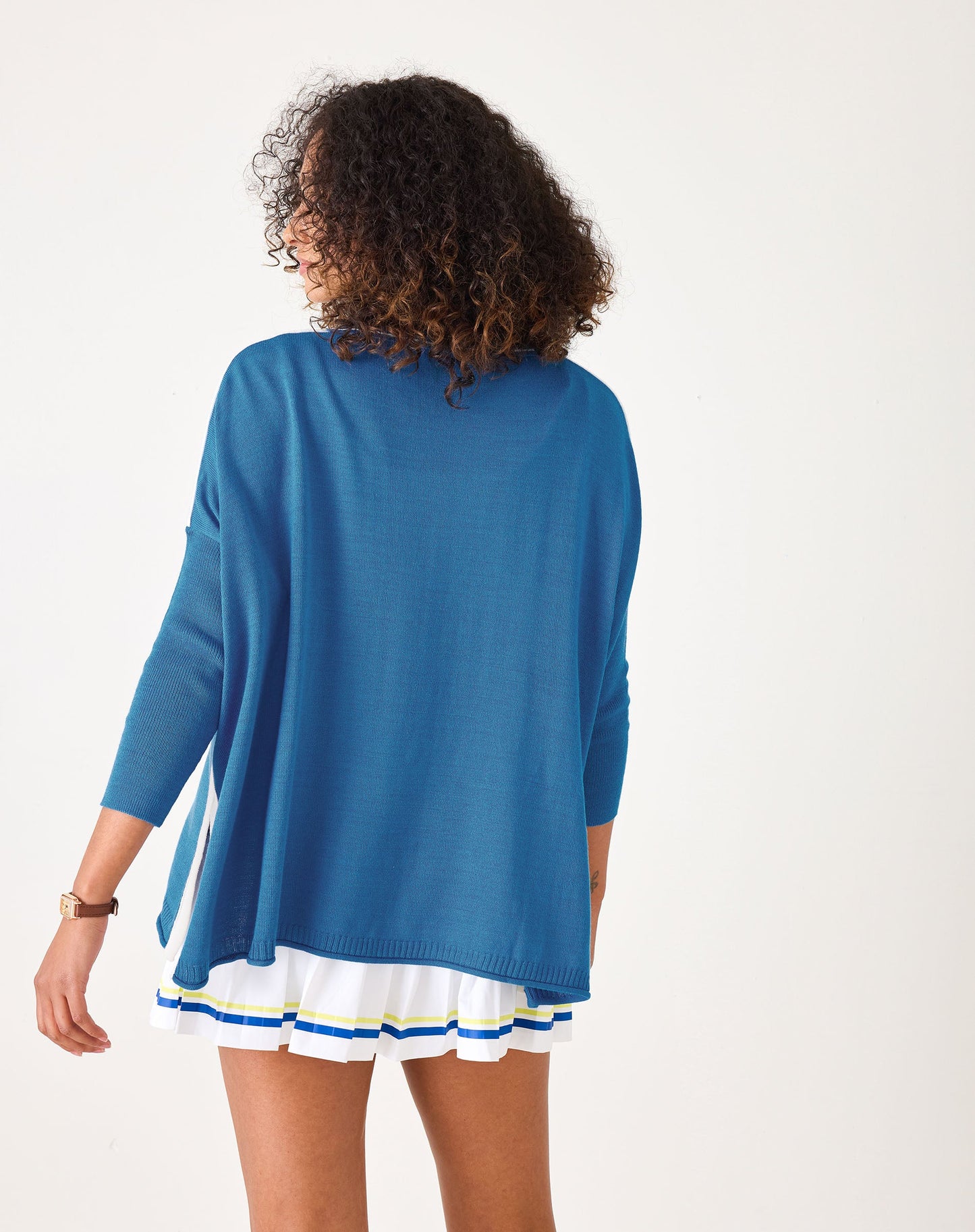 Blue White Contrast Catalina Sweater