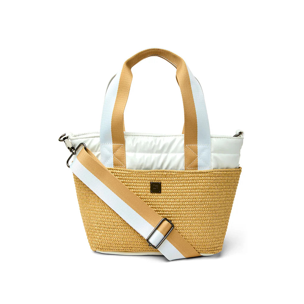 Highline Raffia White Patent Bag