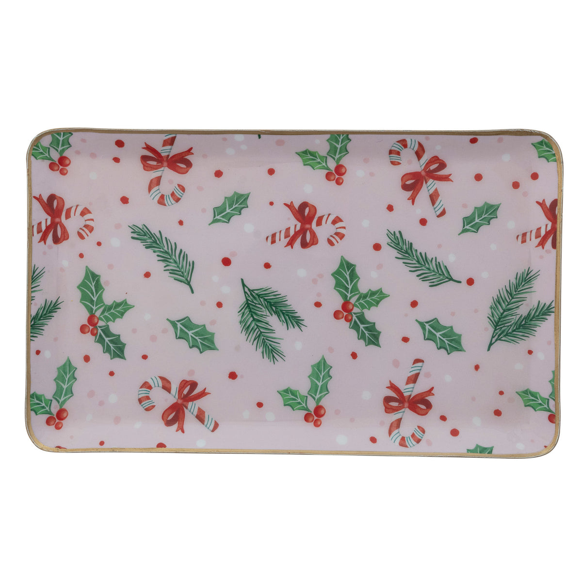 Holiday Pattern Enamel Tray