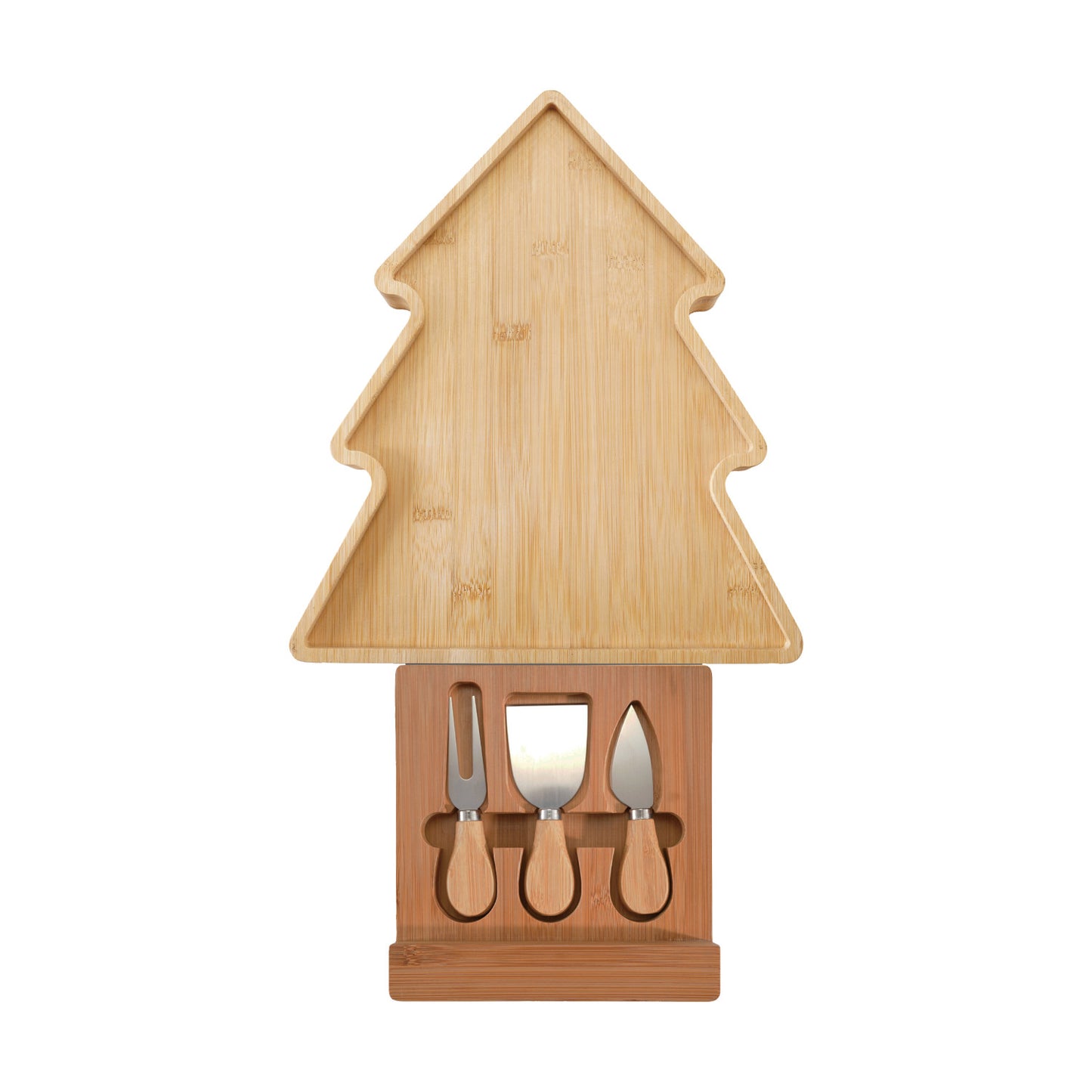 Tree Serving Board Cheese Knives