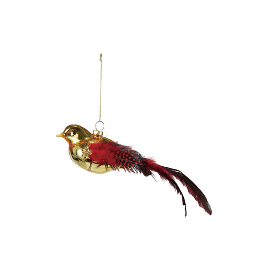 Feather Glitter Bird Ornament