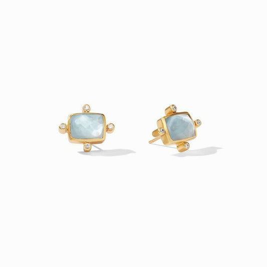 Clara Studs Chalcedony Blue