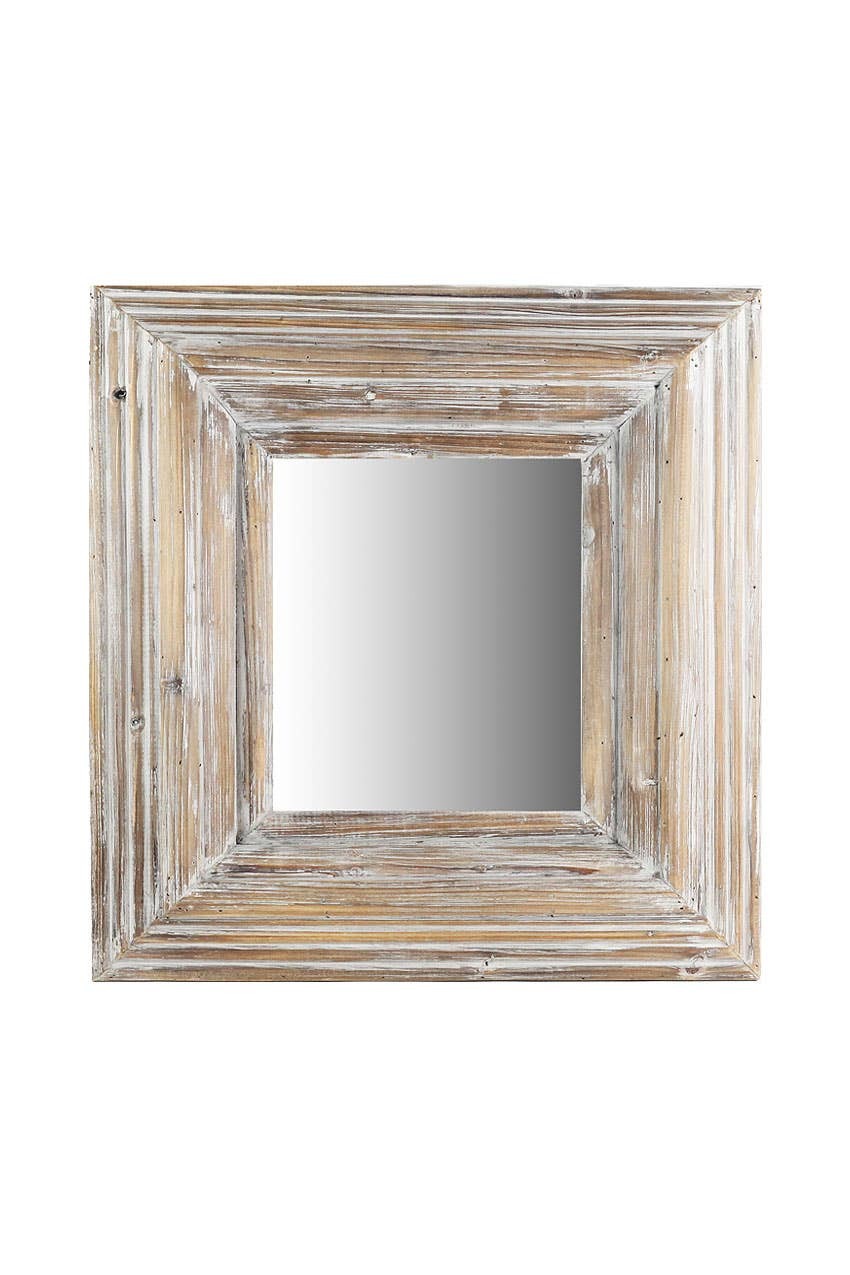 Small Grey Washed Mirror