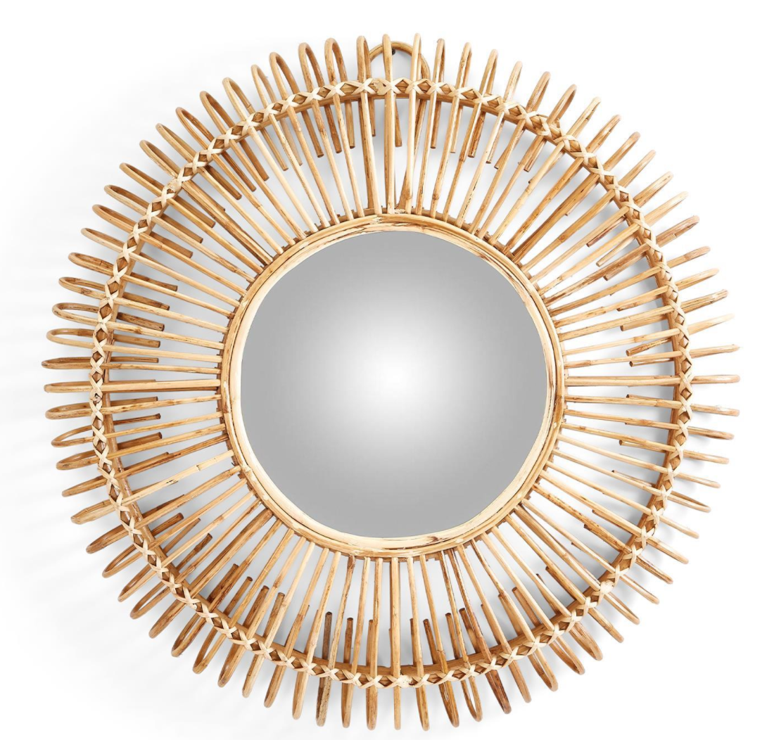 Round Cane Mirror