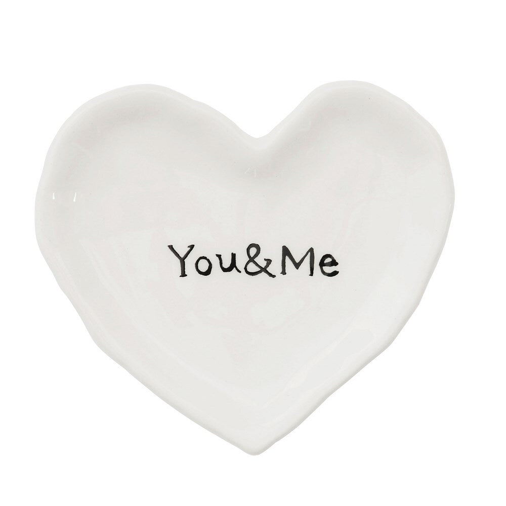 You and Me Heart Ceramic Dish