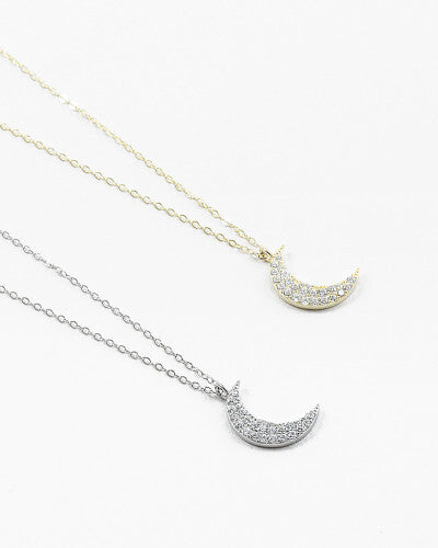 Crystal Moon Necklace silver