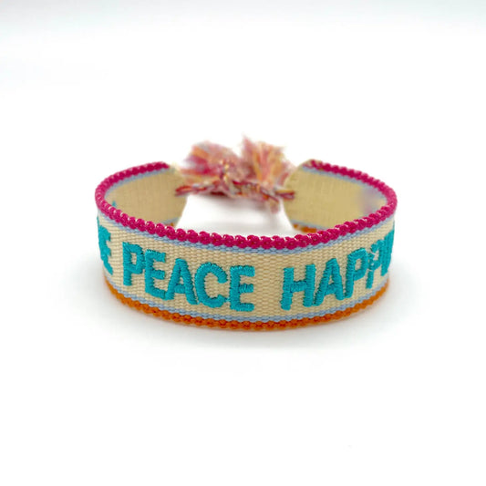 Love Peace Happiness Woven Bracelet