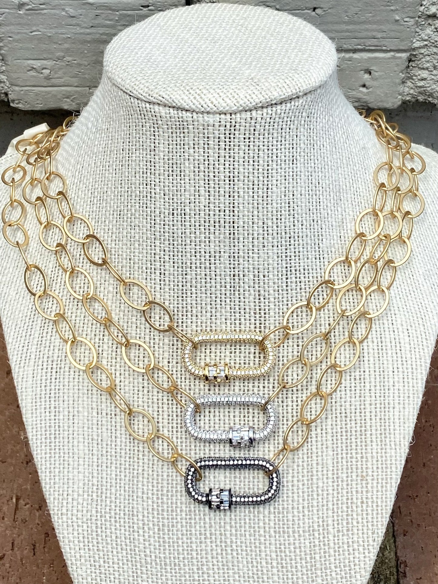 Gold Clip Necklace ~ 3 Styles