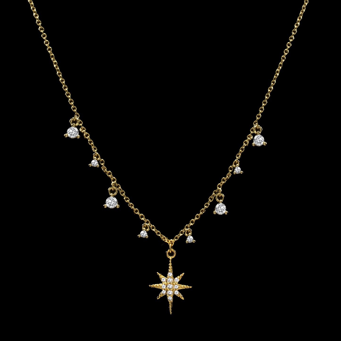 Gold Silver Starburst Necklace