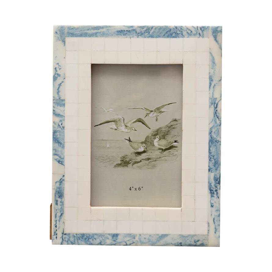 Blue White Resin Frame